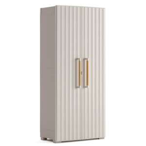 KETER Groove Tall tárolószekrény, bézs, 180cm, műanyag, kültéri tárolás, kerti tárolás, fészer, szerszámok, felszerelés, kellékek, szervezés - Keter