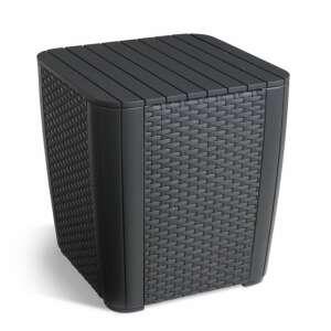 ALLIBERT Luzon Graphit Gartentisch in Rattanoptik - Curver Gartentische