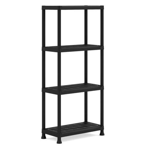 Keter Regál Plus 60/4 schwarzes Kunststoffregal mit 4 Ebenen