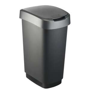 Rotho Twist 50L Schwingmülleimer, grau, für Küche oder Badezimmer - Mülleimer