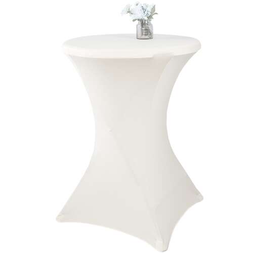 Fehér asztalterítő kerek asztalokhoz, 80 cm átmérőjű, 110 cm magas, Rojaplast 