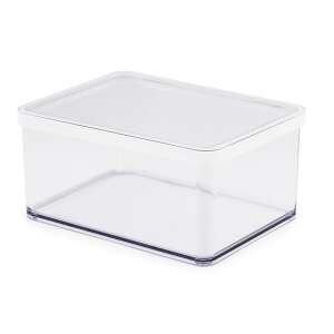 ROTHO LOFT 2,25L recipient de depozitare din plastic transparent cu capac alb - Recipiente de depozitare pentru bucătărie