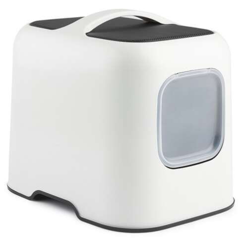 ROTHO BIALA biała plastikowa toaleta dla kota, widok 3/4