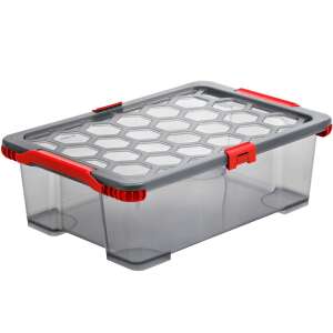 ROTHO EVO TOTAL 30L műanyag tároló doboz, antracit/piros, fedővel - Rotho