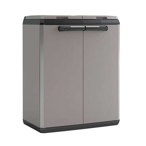 KETER SPLIT CABINET BASIC plastikowy pojemnik na odpady selektywne - szary - 2 x 110 L 56599710
