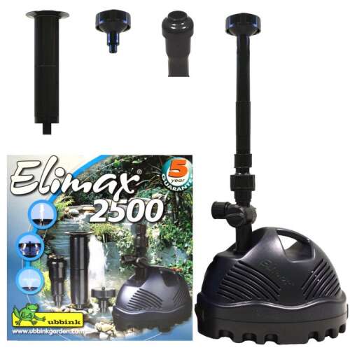 Ubbink Elixmax 2500 pond pump with fountain nozzles and packaging