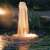 Ubbink Elixmax 2500 pond pump fountain nozzle in use at night