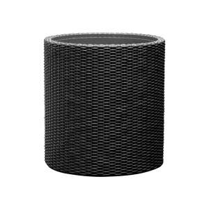 KETER CYLINDER "M" polyrattan virágcserép - grafit (Méret: 36) - Keter
