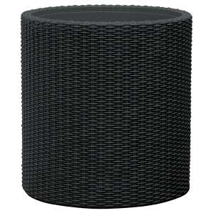Keter Cylinder &quot;L&quot; polyrattan virágcserép - grafit - Keter