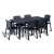Градински стол Alliber SAMANNA, графит, пластмаса, градински мебели, комплект от 6 стола и маса