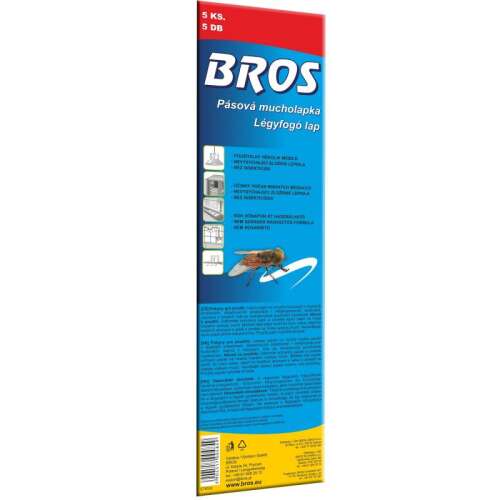 Bros légyfogó lap, 5 db, vegyszermentes, ragacsos légyfogó