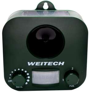 Weitech WK0053 Repelent Ultrason pentru Animale, cu energie solară, senzor de mișcare, pentru pisici, câini, vulpi, negi - Weitech
