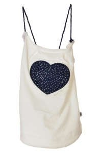 Boboli girls white tank top with a blue heart and rhinestones - Kids' Tank Top