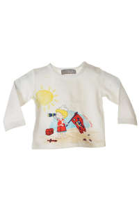 Boboli white long sleeve t-shirt for boys with a pirate print - Boboli