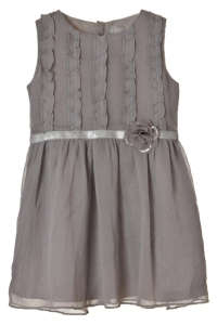 Gray sleeveless girls dress with sequins and ruffles, Boboli brand - Boboli