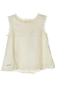 White sleeveless lace top for girls, Boboli brand - Boboli