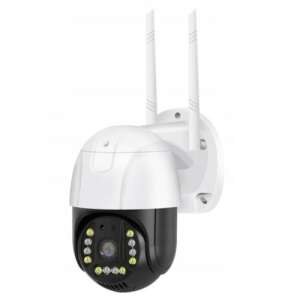 White 4G SIM card enabled 3MP waterproof security camera with two antennas - Security Camera