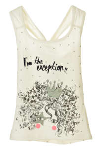 Boboli girls' tank top with a print of a girl with a crown and the text 'I'm the exception!' - Kids' Tank Top