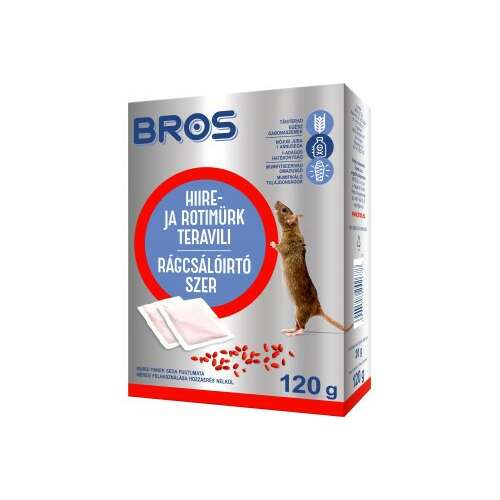 Jed na potkany a myši Bros, 120g, kukuričná vôňa, 6 x 20g vrecúšok