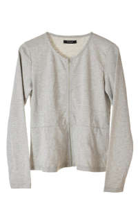 Vila women's grey long sleeve zip up top - Women's Sweater