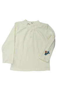 White Boboli girls long sleeve t-shirt with flower embroidery on the sleeve - Kids' Sweater & Cardigan