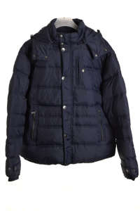 McNeal dark blue men's down jacket with detachable hood - Men's jacket