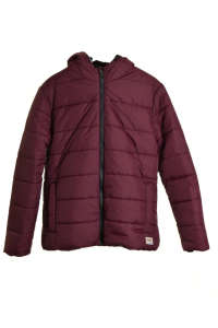 J&J Originals by Jack & Jones maroon quilted men's jacket with hood - Men's jacket
