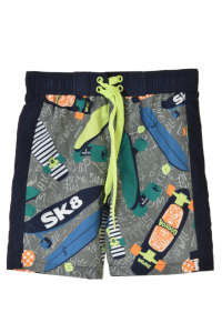 Boboli boys' swim trunks with skateboard print, grey - Boboli