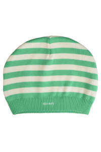 Green and white striped Gant women's beanie - Women's Hat