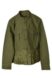 Jachetă din bumbac verde Gap pentru femei cu imprimeu floral, vedere din față - Îmbrăcăminte pentru femei