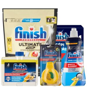 Finish Ultimate Plus All in 1 starter pack with cleaning liquid, 90 capsules 138967442 - Dishwashing