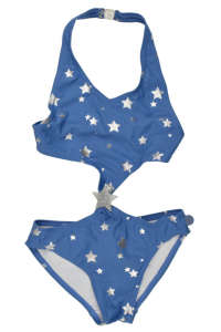 Boboli girls blue swimsuit with silver stars - Boboli