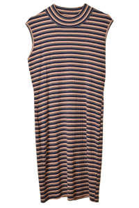 Rochie fără mâneci cu dungi Sisters Point în gri, galben și albastru - Îmbrăcăminte pentru femei