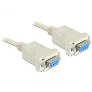 Cablu serial Delock RS-232, 1,8m, null modem, femelă - femelă, gri - Cabluri seriale