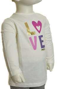 Lány Hosszú ujjú Póló - Love #fehér 31385543 Gyerek hosszú ujjú póló - Pamut