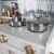 Játékkonyha wooden toy kitchen stovetop with pots and pans