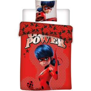 Set de lenjerie de pat Miraculous Ladybug Girl Power, husă de plapumă roșie cu imagine Ladybug, husă de pernă neagră cu imagine Ladybug - Nonbrand Lenjerie de pat - tineri și adulți