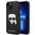 Schwarzes Karl Lagerfeld Saffiano Karl's Head Patch iPhone 14 Plus Handyhülle mit Karl Lagerfeld Logo