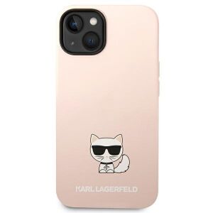 Karl Lagerfeld iPhone 14 Plus Pink Silikonhülle mit Choupette Design - Handyhüllen