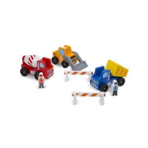 Melissa & Doug Fa Építőipari Jármű Szett betonkeverővel, dömperrel és homlokrakodóval - Melissa & Doug