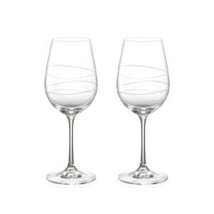 UNO VINO Vista 350 ml Weingläser, 2er Set, Kristall, elegantes Design - Weingläser