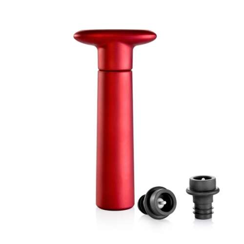 Tescoma Uno Vino Vacuum Pump, red, with 2 stoppers