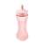 PAPU PAPI 200 ml flexible bottle with spoon, pink, for baby food, showing the bottle from the side