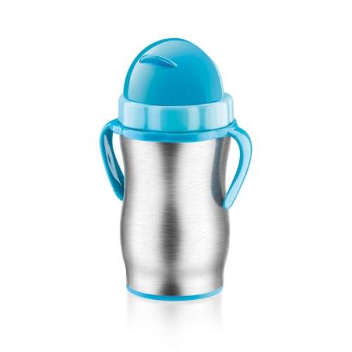 BAMBINI Gy. 300ml stainless steel thermos with straw, blue