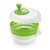 HANDY salad spinner, green and white, disassembled