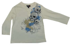 Respect fiú Hosszú ujjú Póló - Koponya #fehér 31387724 - Baba & Gyerek divat