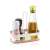 Tescoma spice rack with salt and pepper grinders and oil bottle, white and bamboo
