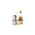 Tescoma spice rack with salt and pepper grinders and oil bottle, white and bamboo