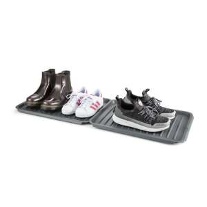 FANCY HOME Cipőcsepegtető tálca, 49 x 36 cm, Szürke, 2 db-os szett, Cipőszárító szőnyeg, Cipőtároló, Cipőállvány - Cipőápolás