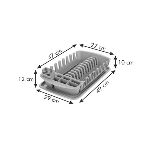 CLEAN KIT grey dish rack with dimensions